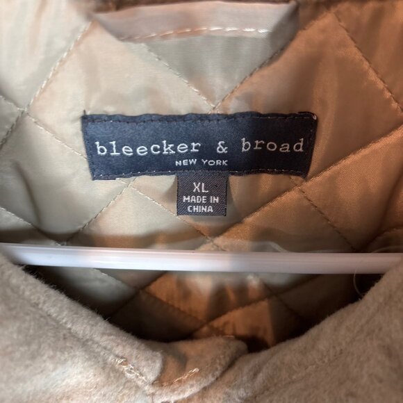 Bleeker & Broad Mens XL Beige Wool Blend Quilted Shirt Jacket - Picture 5 of 14